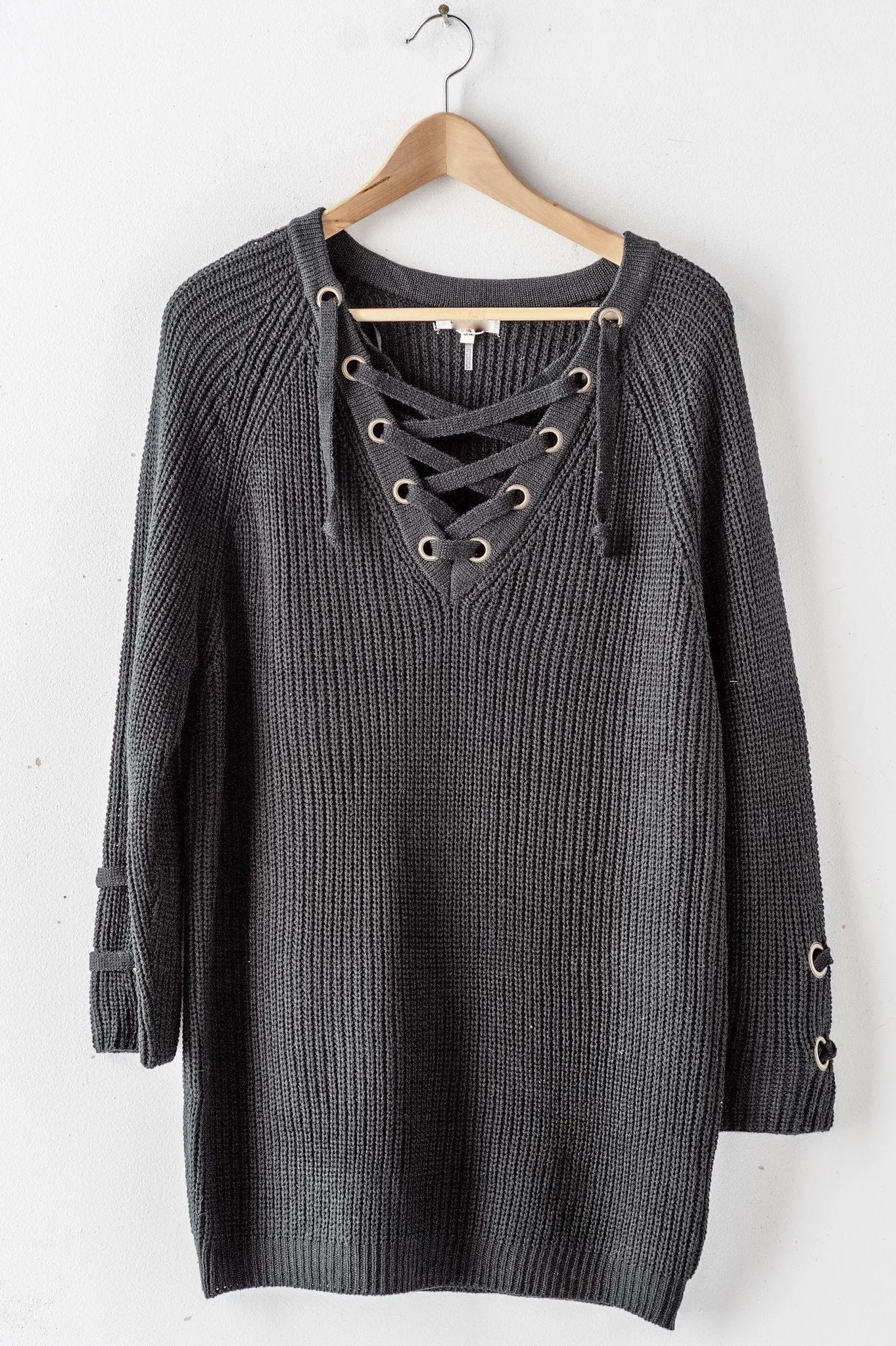 Lace-Up Sweater