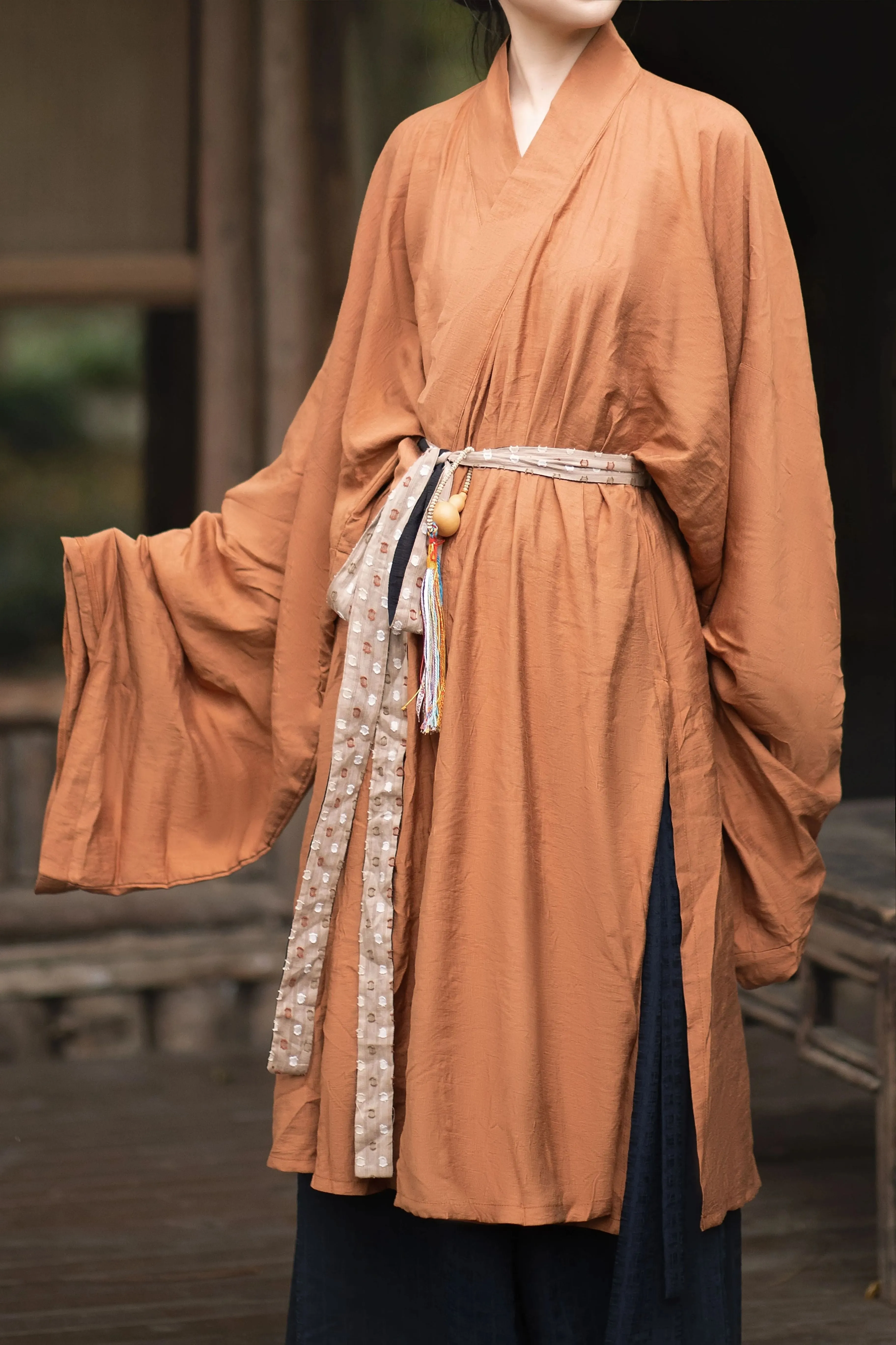 Lin Ting 林听 Southern Song Dynasty Daily Commoner's Unisex Changshan & Trousers Set