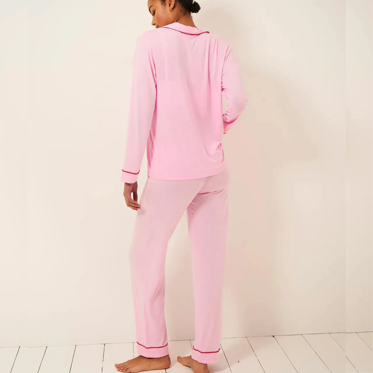 Long Pyjama Set - Pink and Red Contrast