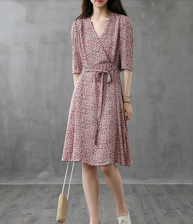 Long Sleeve Summer Spring Cotton Linen Women Dresses DZA206111