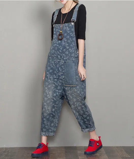 Loose Denim Casual Spring Denim Overall Women Jumpsuits  QYCQ36