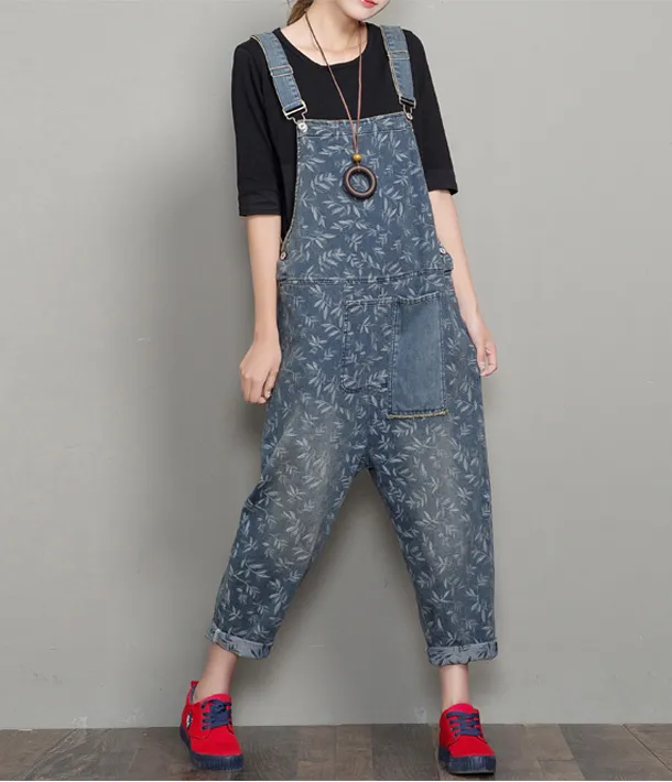 Loose Denim Casual Spring Denim Overall Women Jumpsuits  QYCQ36