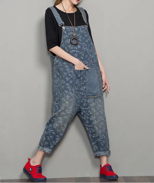 Loose Denim Casual Spring Denim Overall Women Jumpsuits  QYCQ36