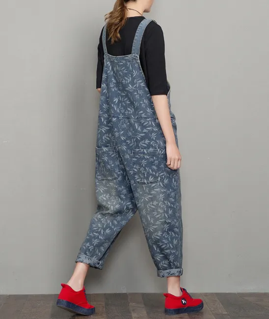 Loose Denim Casual Spring Denim Overall Women Jumpsuits  QYCQ36