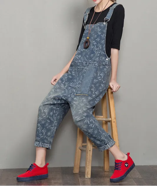 Loose Denim Casual Spring Denim Overall Women Jumpsuits  QYCQ36