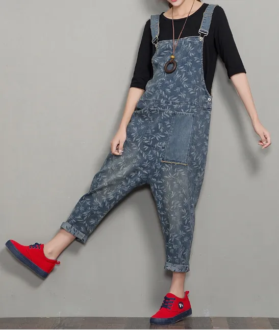 Loose Denim Casual Spring Denim Overall Women Jumpsuits  QYCQ36