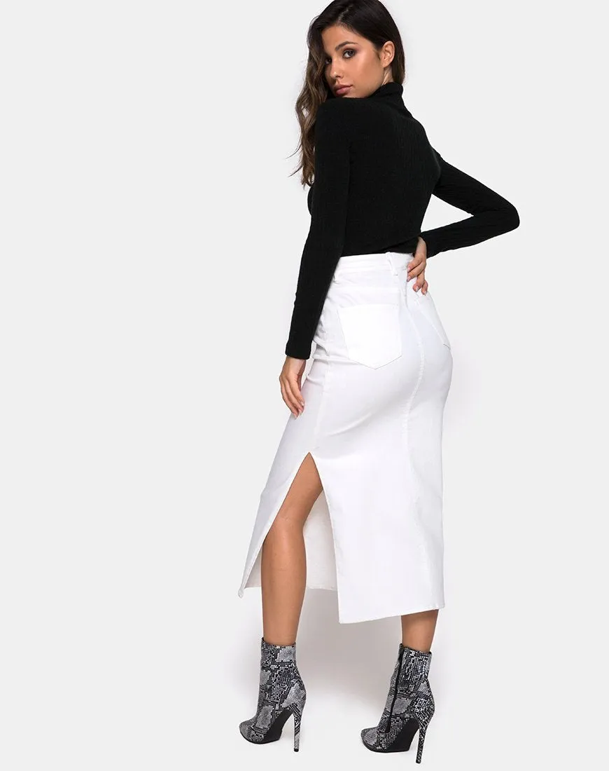 Lyra Midi Skirt in White