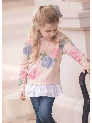 MaeLi Rose Pink Floral Sweatshirt