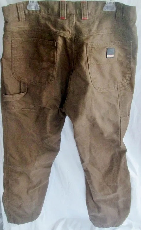 MENS CRAFTSMAN Dungaree Fit Pants Jeans Work Outdoor BROWN 36 X 29 Carpenter