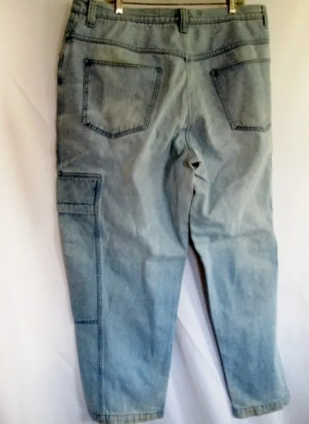 Mens KARL KANI JEANS Denim Dungarees PANTS BLUE 40X34 Hip Hop 1990s Cargo