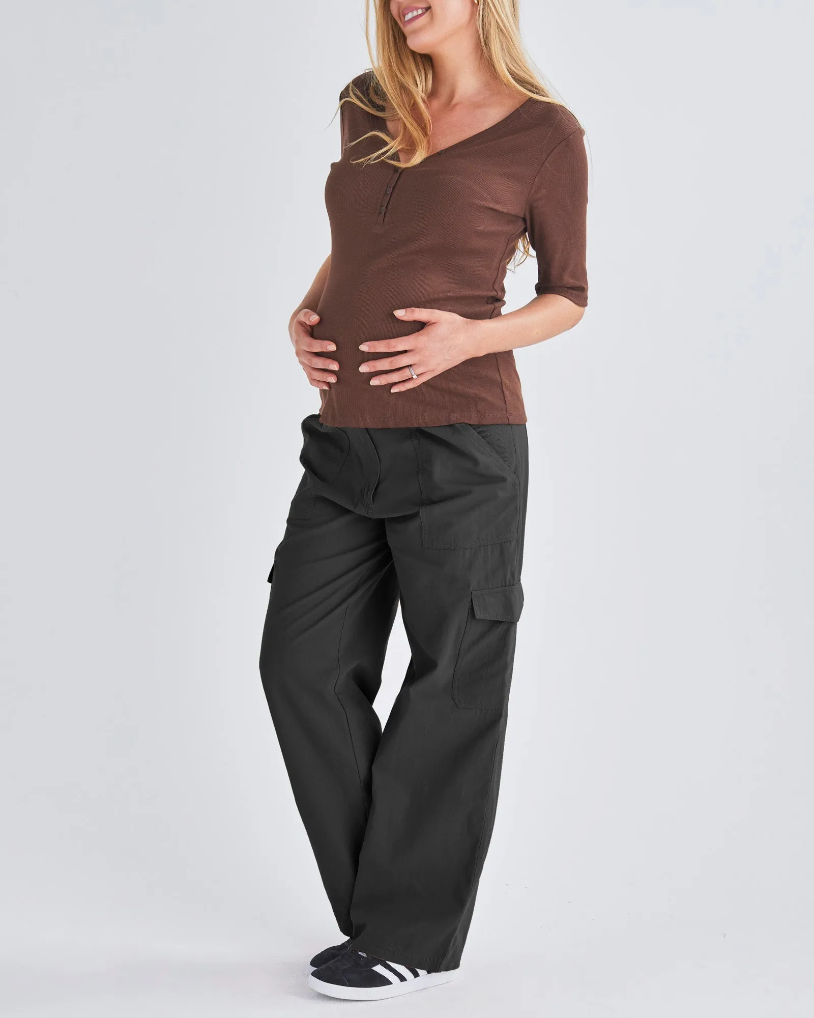 Naomi Maternity Black Cargo Pants