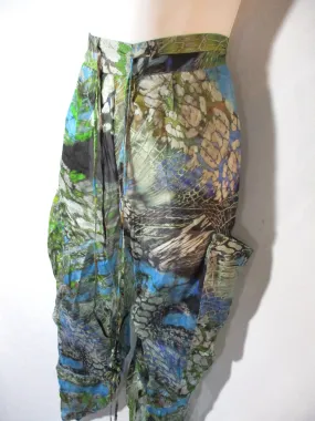 NEW MATTHEW WILLIAMSON SILK Boho BLUE Pants 8 Trousers NWT Hippy