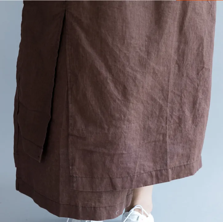 Overlay style Linen Women's Skirts QZ200531