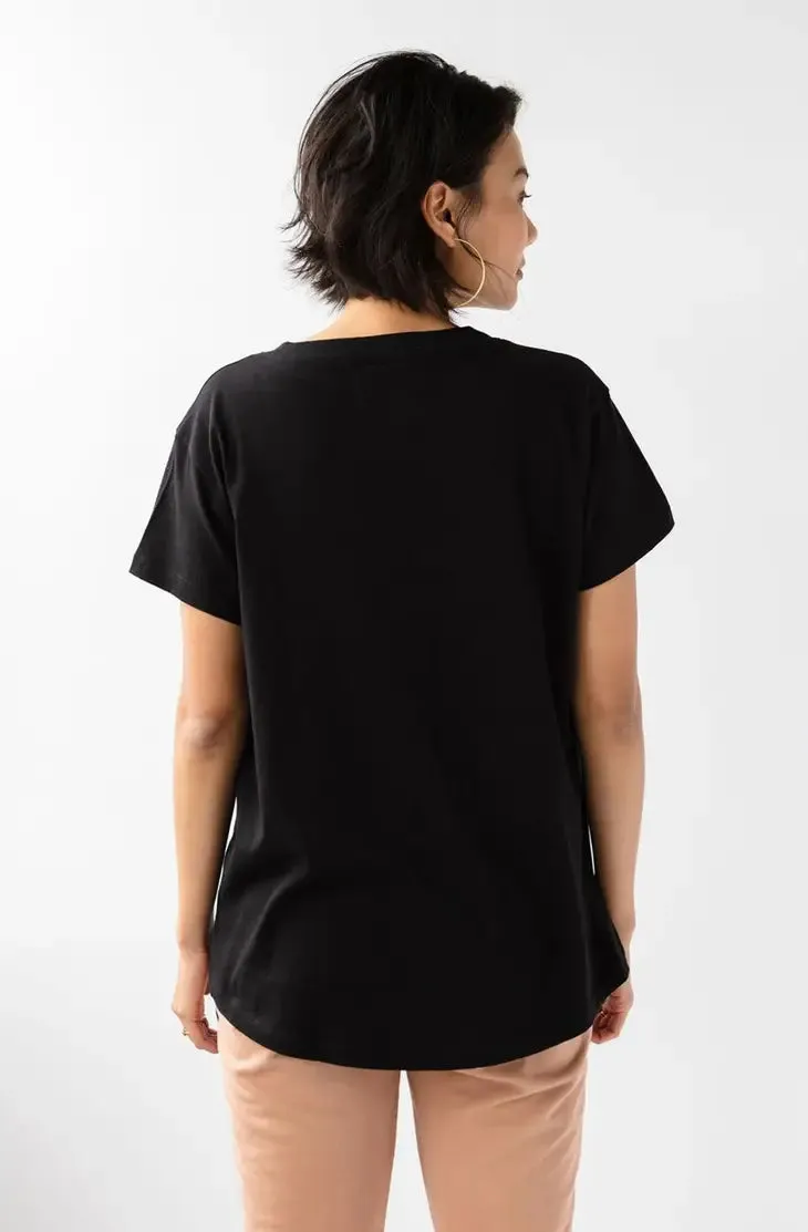 Patti V-Neck Tee - Black