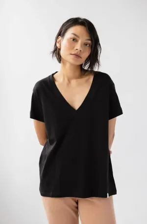 Patti V-Neck Tee - Black