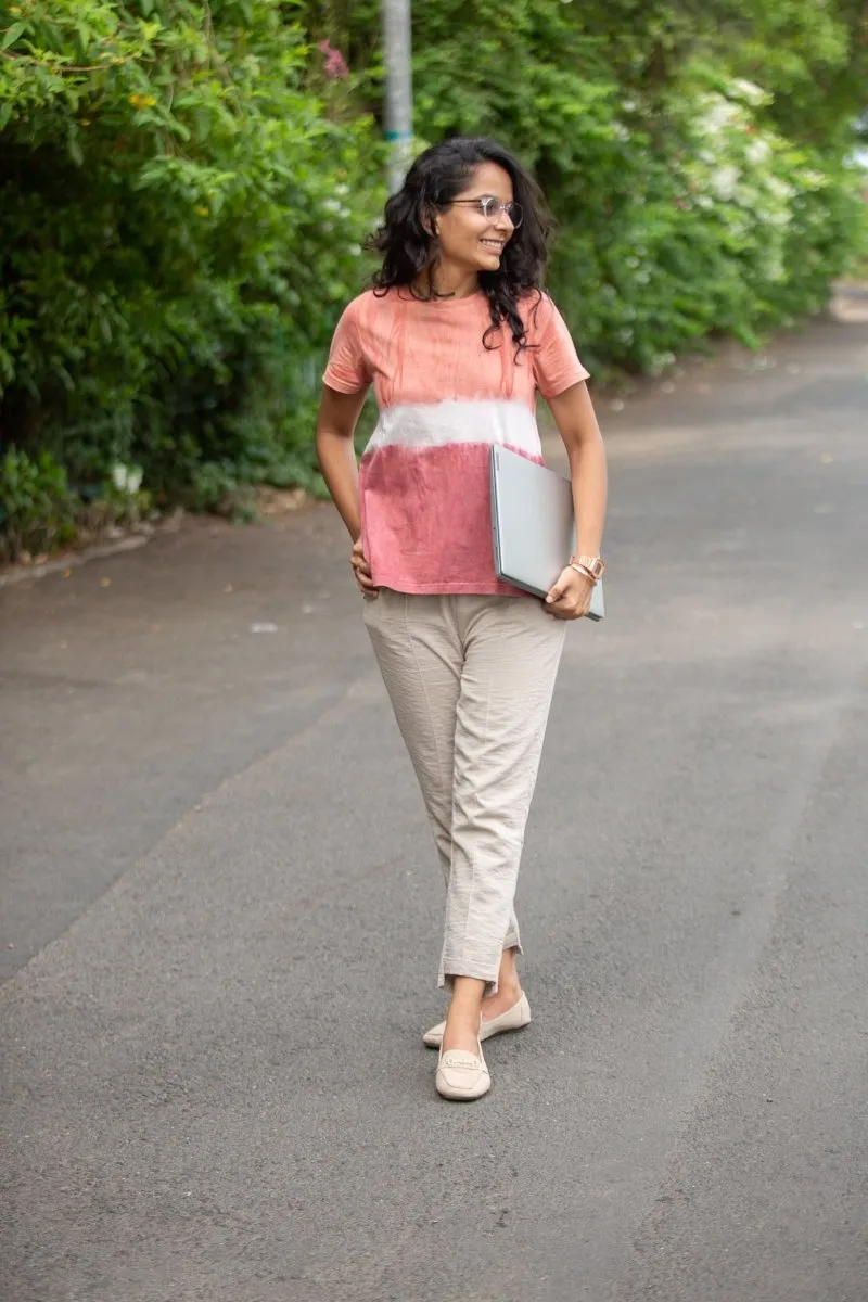 Rare Red Ombre Women's A-Line Organic Cotton Top