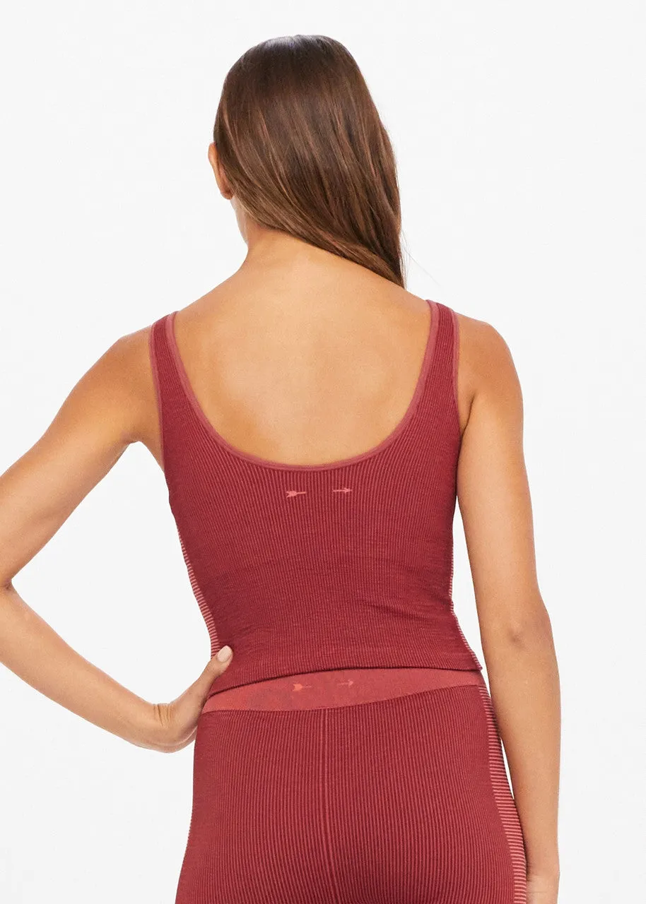 Ribbed Seamless Tess Top, Sangria