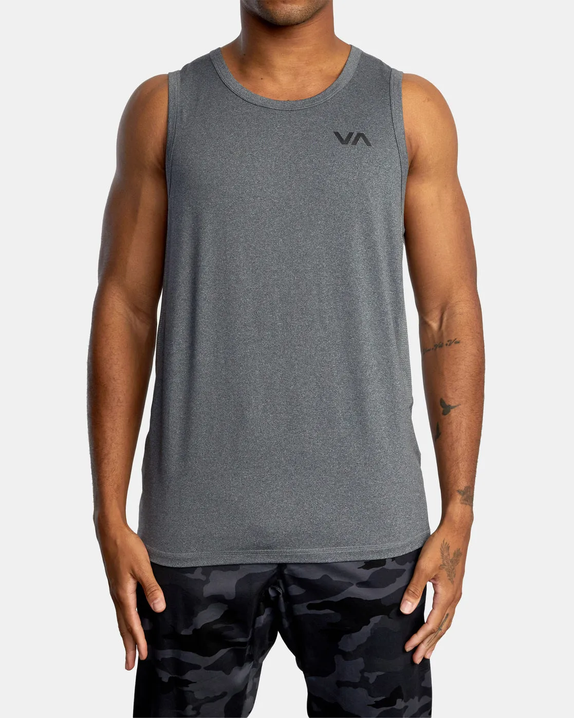 RVCA Sport Vent Tank Top - Charcoal Heather