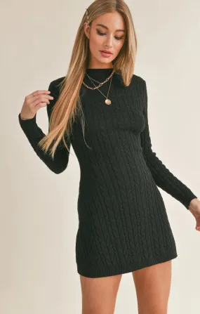 Sage the Label Briana Cable Sweater Mini Dress