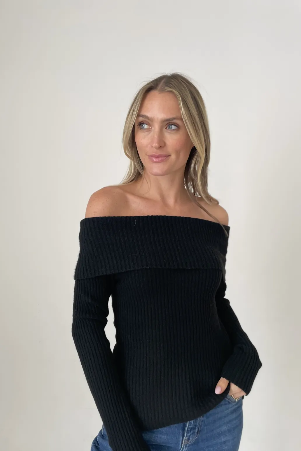 SIX FIFTY | Regina Off The Shoulder Sweater Top