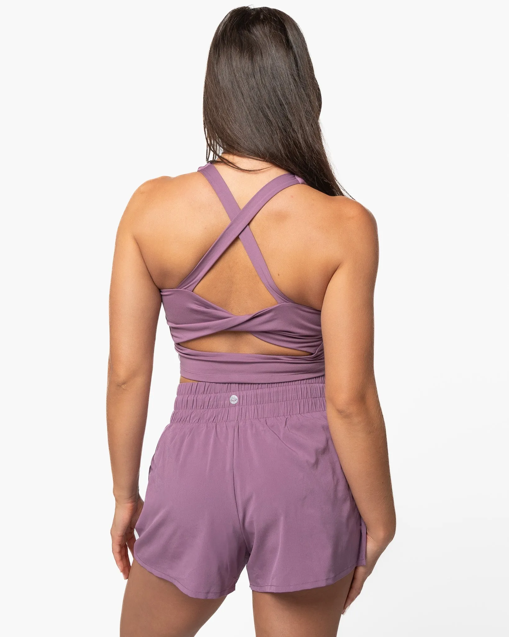 Skin Twist Back Crop - Hazy Lilac