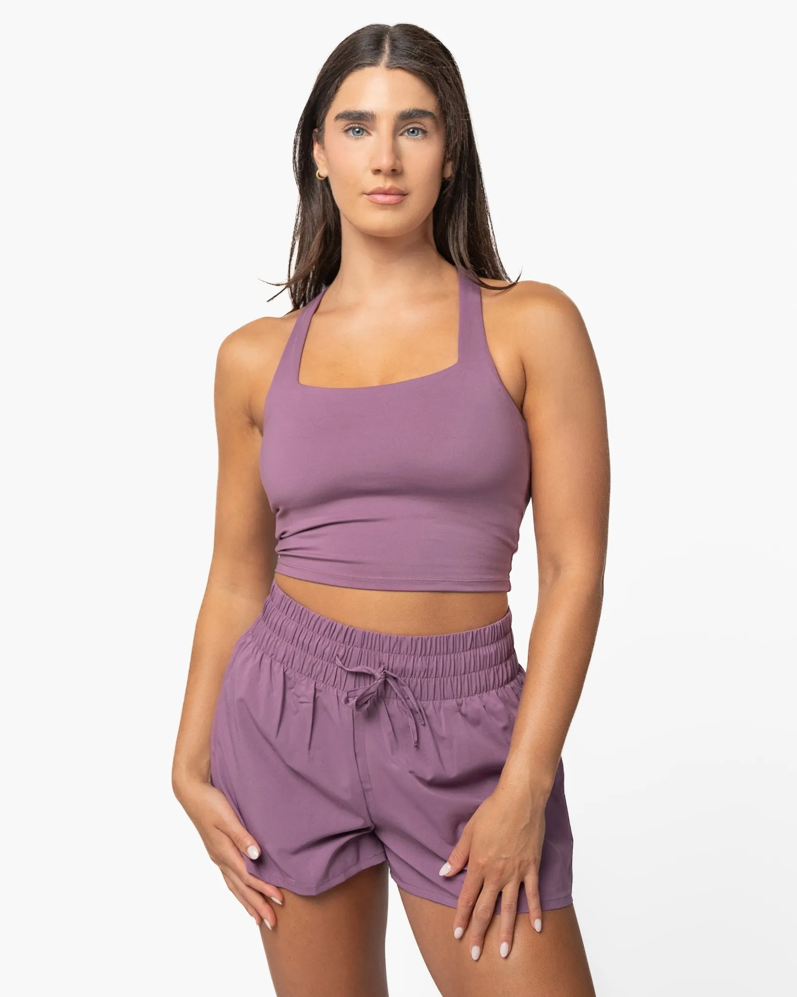 Skin Twist Back Crop - Hazy Lilac