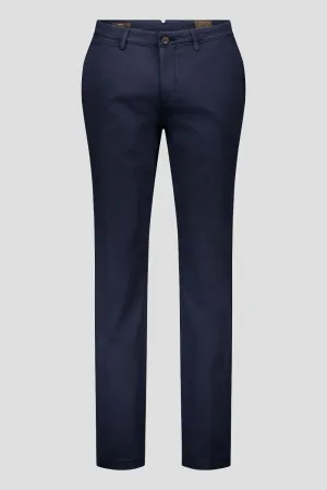 Slim Cotton Tencel Trousers - Navy