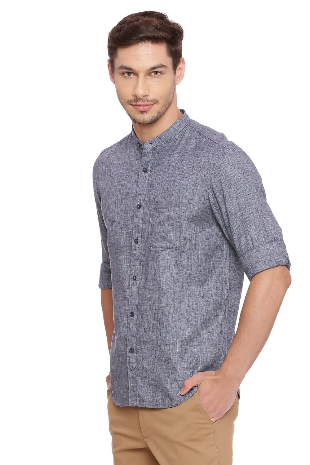 Slim Fit Twill Melange Shirt