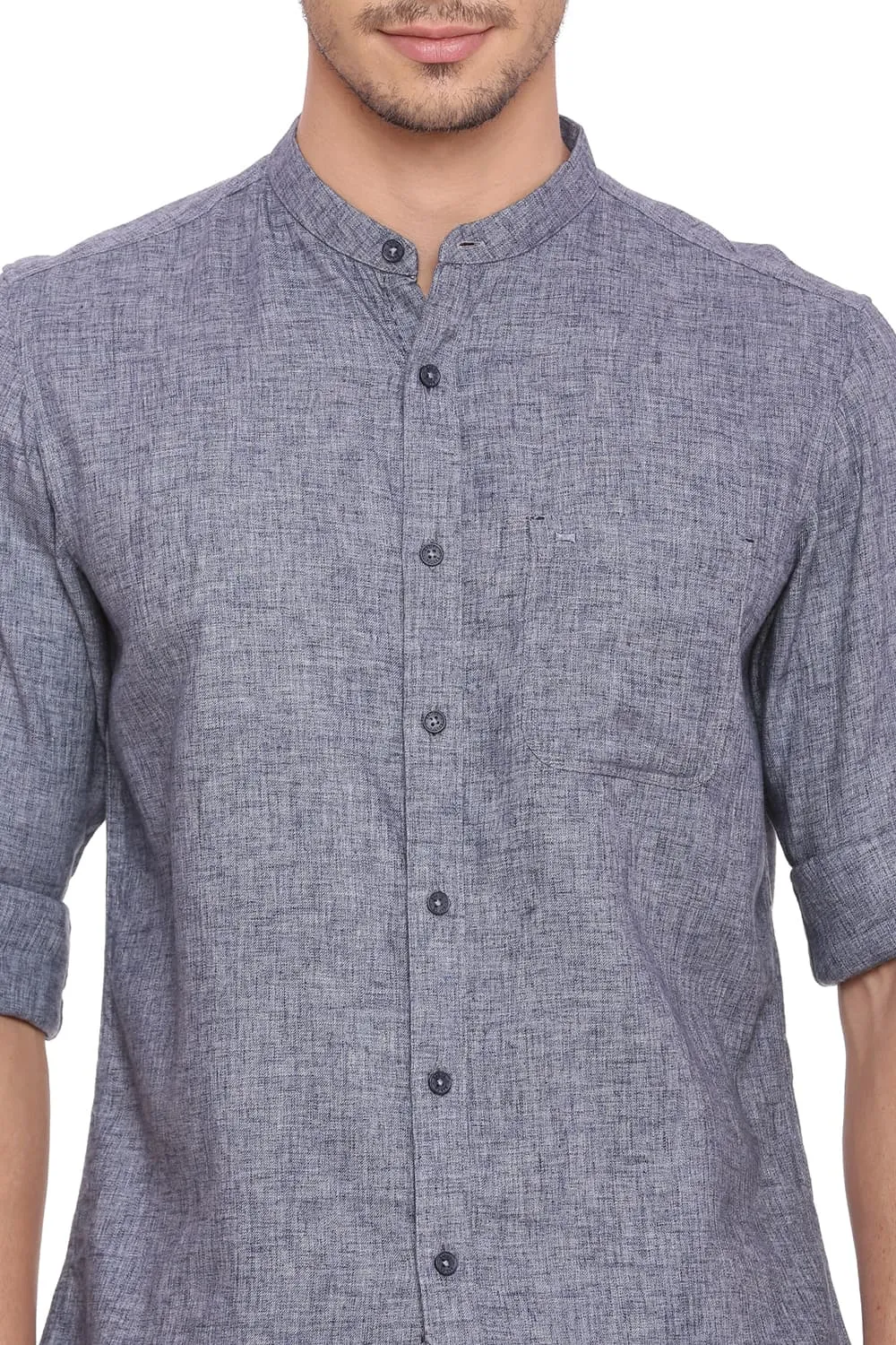 Slim Fit Twill Melange Shirt