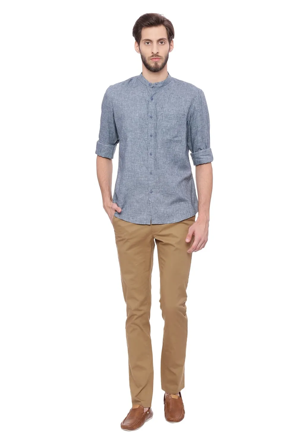 Slim Fit Twill Melange Shirt