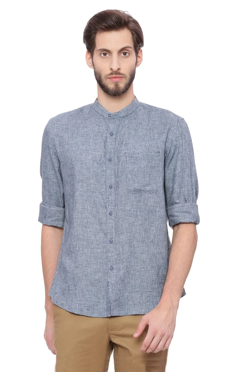 Slim Fit Twill Melange Shirt