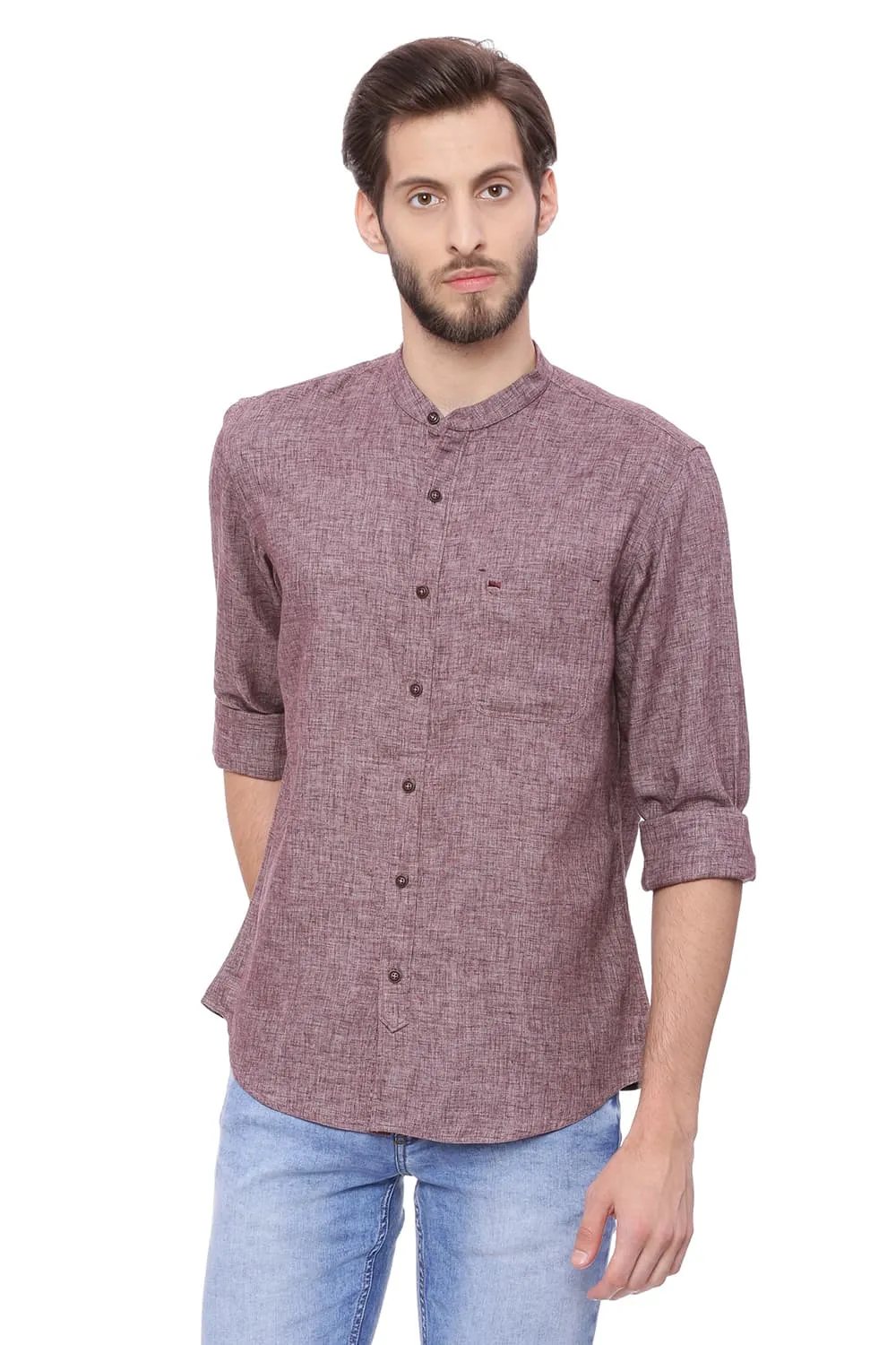 Slim Fit Twill Melange Shirt