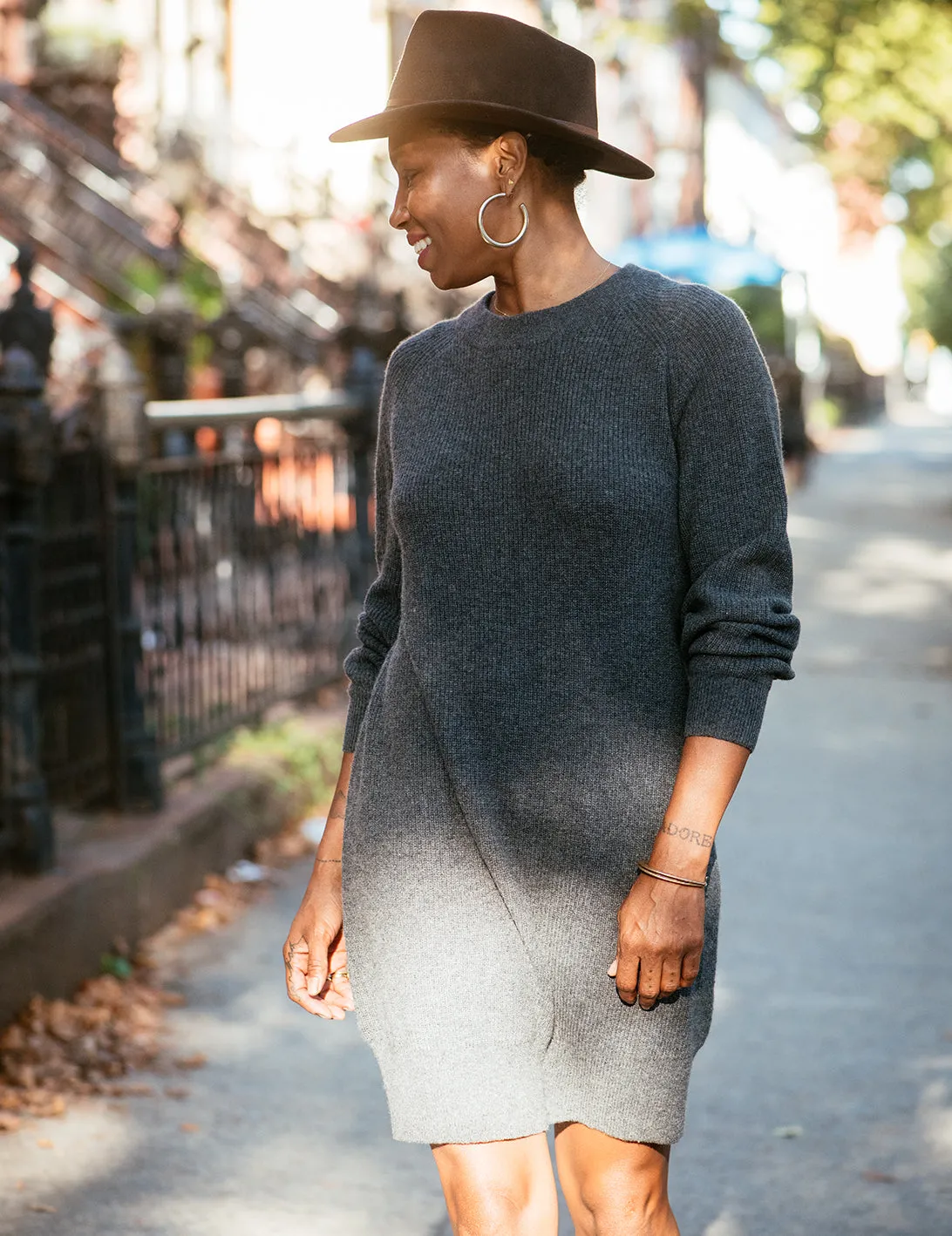 Stowe Sweater Dress in Cinder