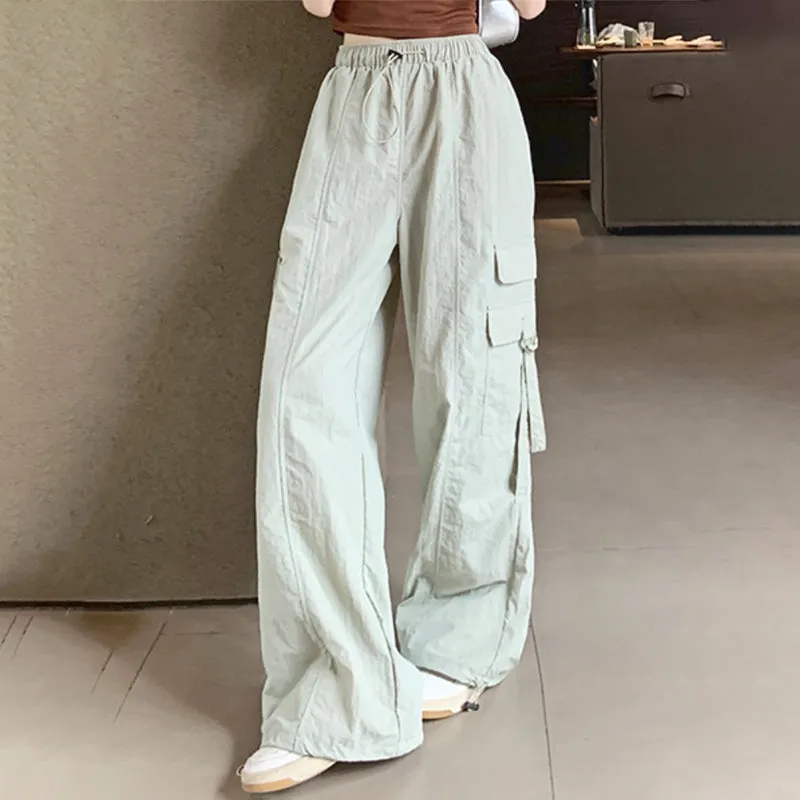 Straight Pants Multi-pockets Cargo Pants for Women