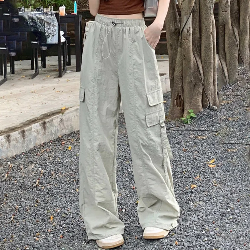 Straight Pants Multi-pockets Cargo Pants for Women