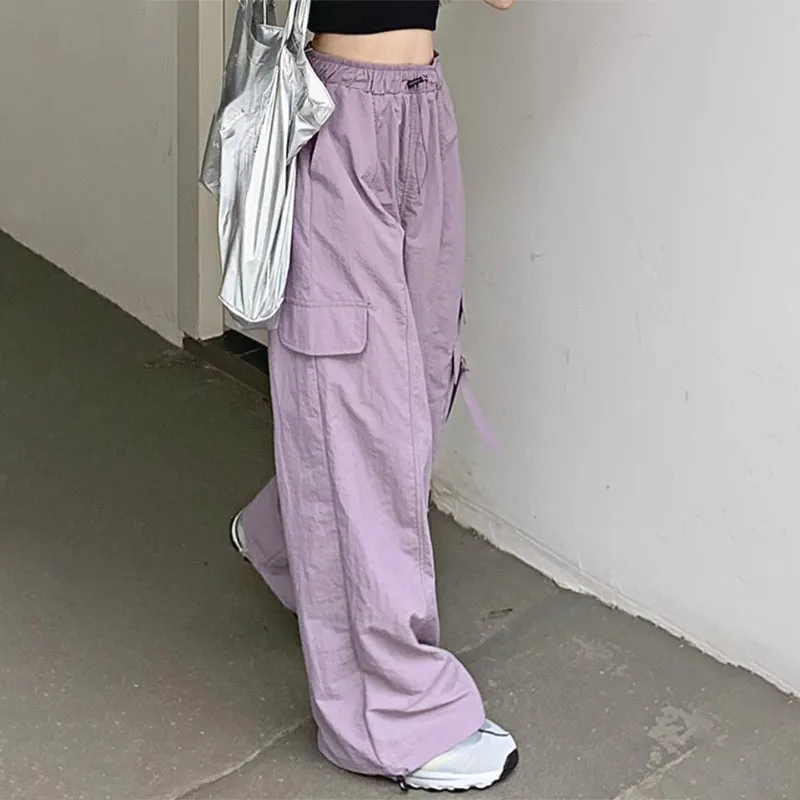 Straight Pants Multi-pockets Cargo Pants for Women