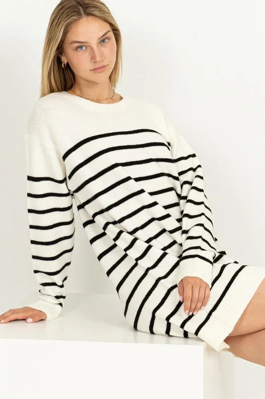 STRIPED SWEATER DRESS