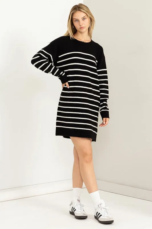 STRIPED SWEATER DRESS