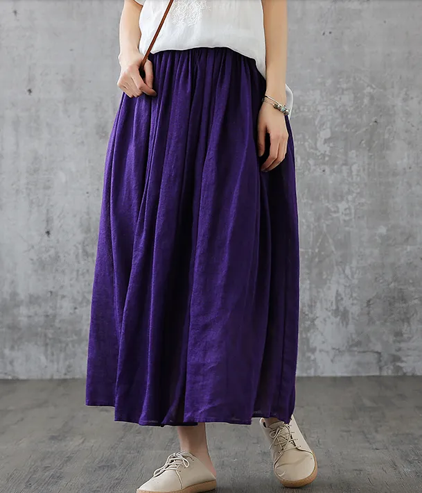 Summer Casual Cotton linen loose fitting Women's Skirts  DZA2005101