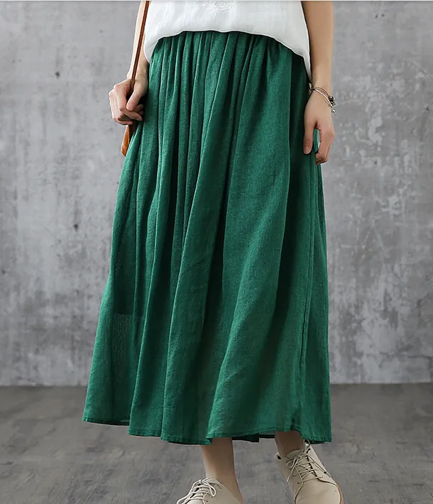 Summer Casual Cotton linen loose fitting Women's Skirts  DZA2005101