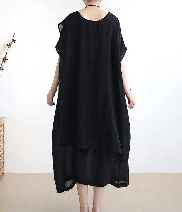 Summer Linen Spring Women  Loose Dresses AMT05131