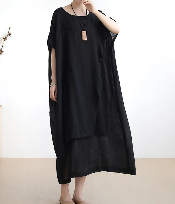 Summer Linen Spring Women  Loose Dresses AMT05131