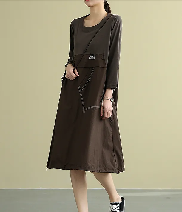 Summer  Spring Cotton  Women loose Dresses DZA05221