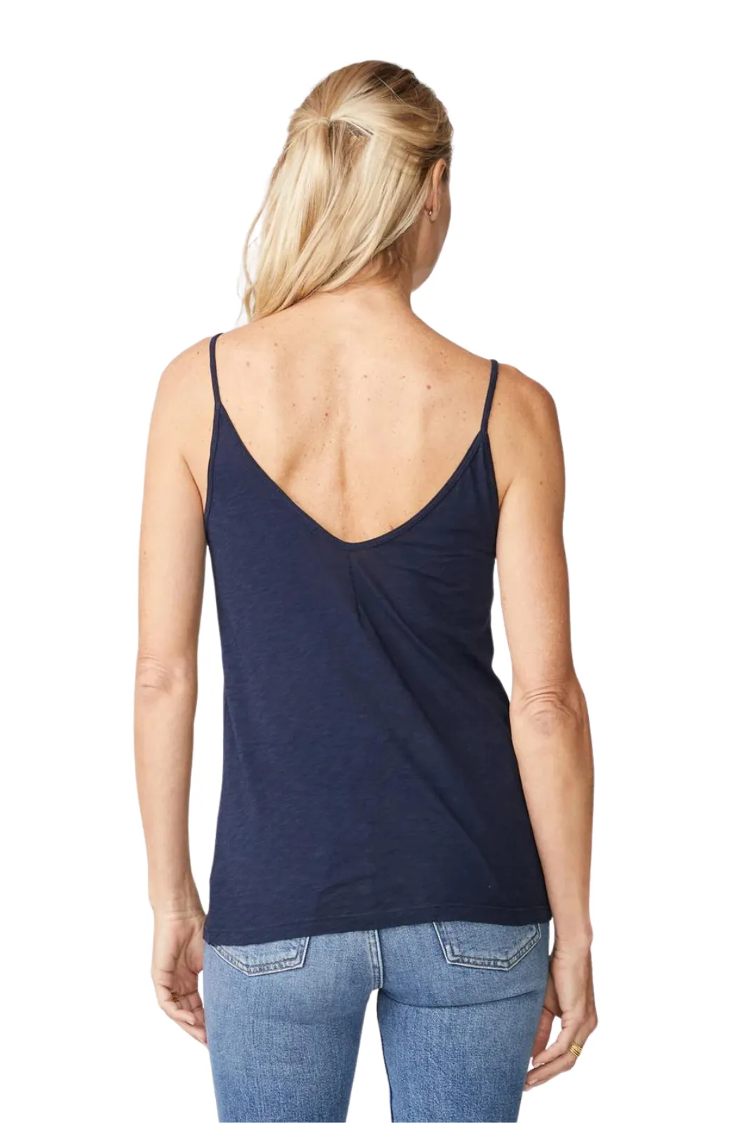 Supima Slub Jersey V-Neck Cami, New Navy