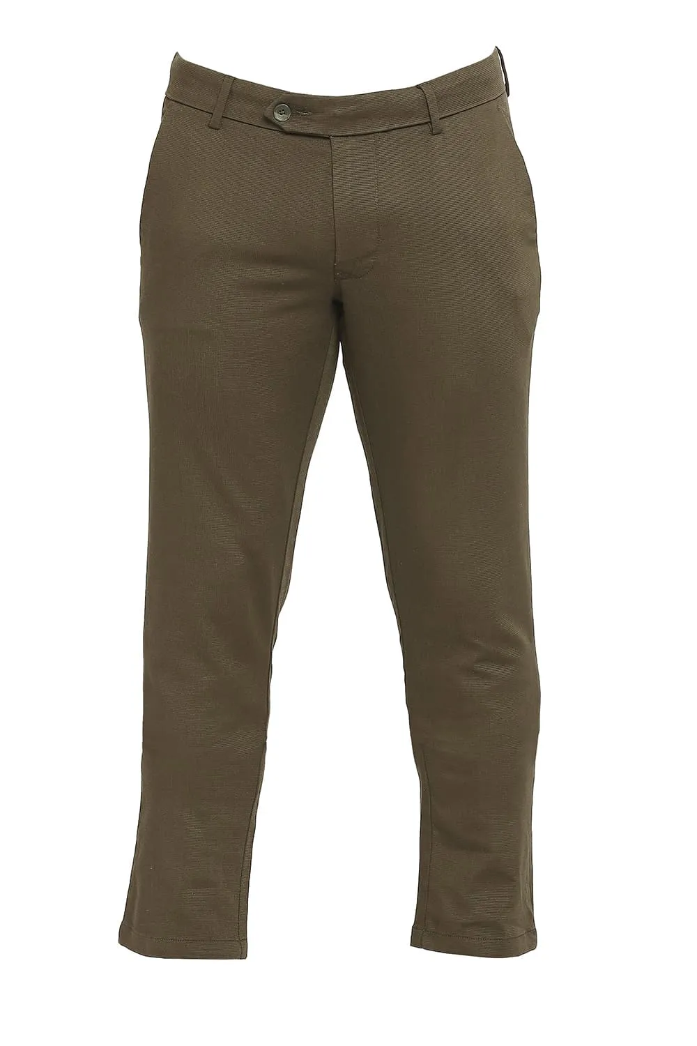 Tapered Fit Cotton Tencel Stretch Dobby Trousers