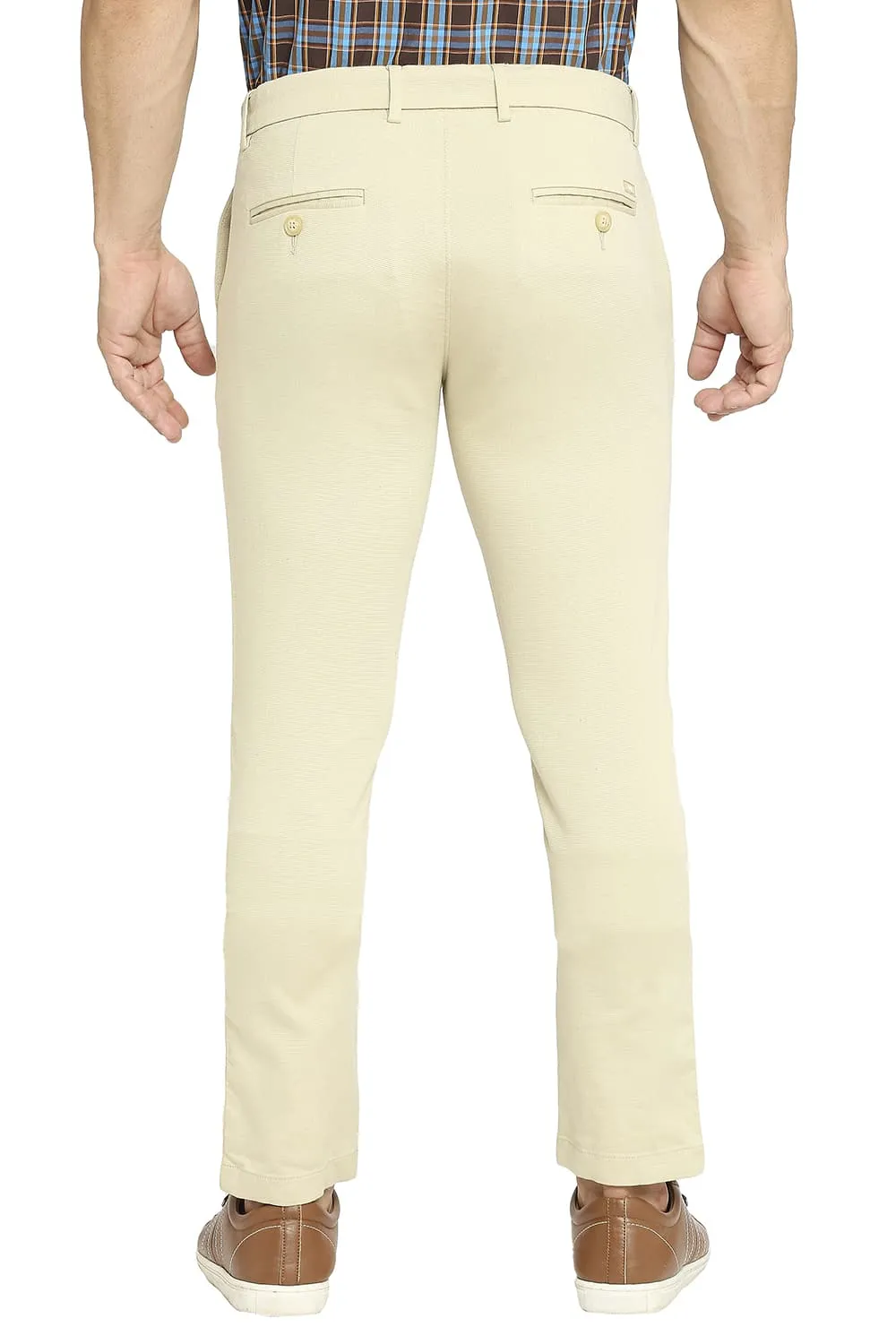 Tapered Fit Cotton Tencel Stretch Dobby Trousers