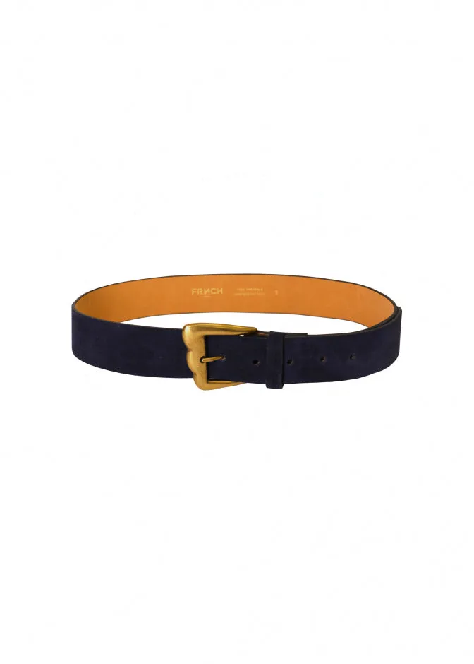 The Jaelle Suede Belt - Blue Marine