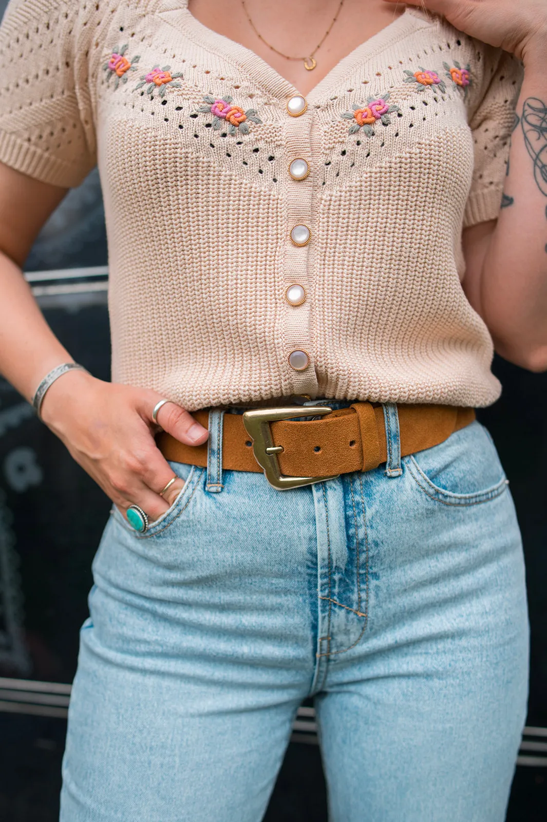 The Jaelle Suede Belt - Camel