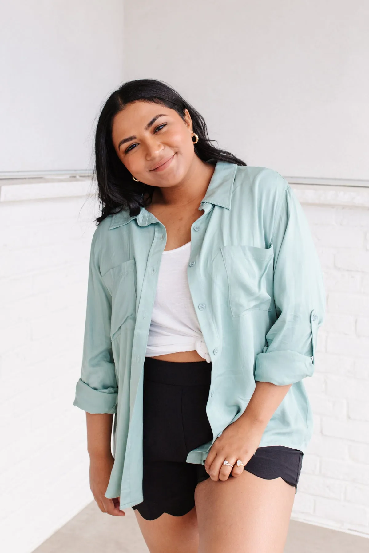 Unwavering Confidence Blouse in Light Blue