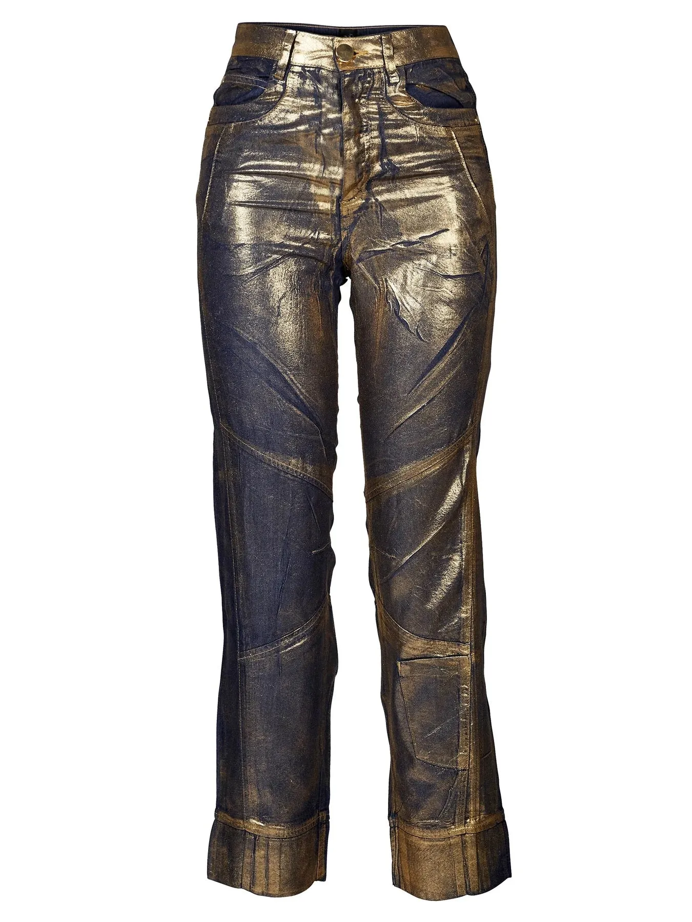 Vanea Tencel Metallic Trousers - Navy Mix